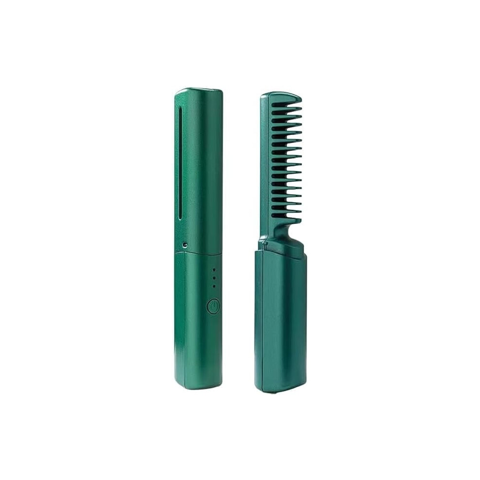 3-in-1 Wireless Ceramic Hair Comb: Straightener & Curler, Frizz Control, Portable Styling Tool â Compatible with USB-C