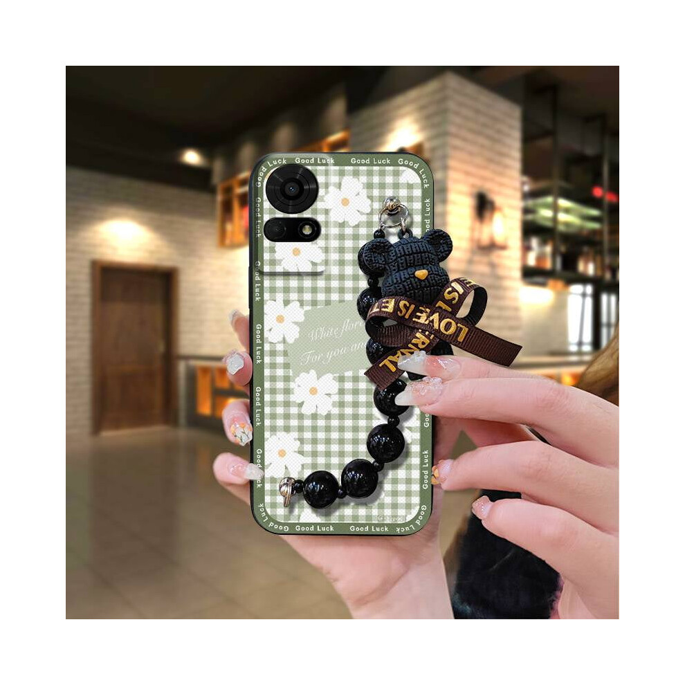 Waterproof Soft Phone Case Compatible With Tcl 50Le/T510spp – Dirt-Resistant Black Pearl Pendant Silicone Cover, Anti-Knock & Skin-Friendly White,Black 9180479341161