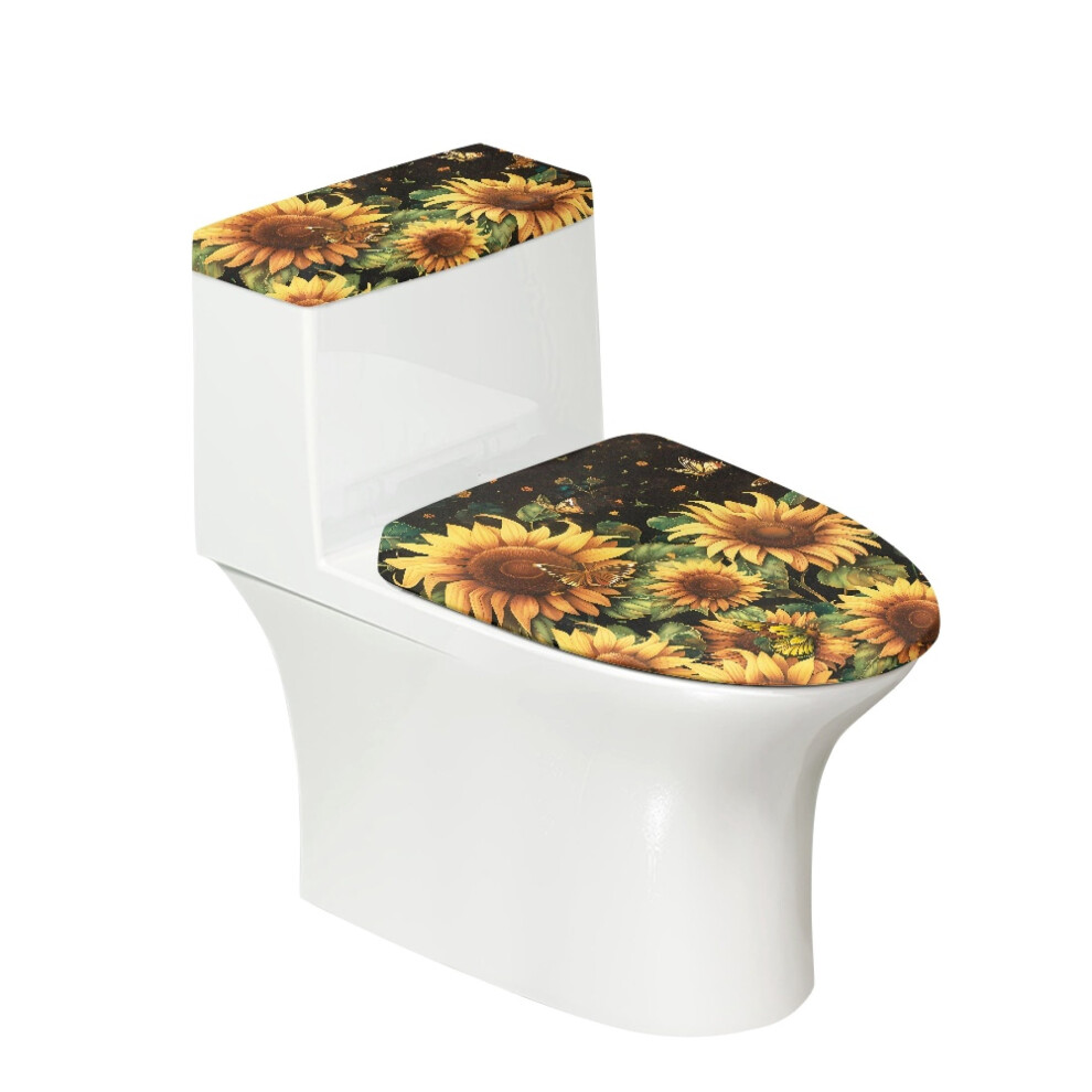 Sunflowers Toilet Lid Cover Soft Elastic Washable 939152671922