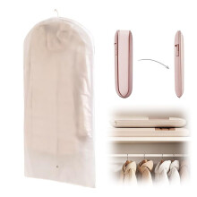 Space Saving Hanging Garment Bag with Self Compression Zipper, Space Saver Closet Organizers,Dust Cover Clothes Bags for Down Coat (Transparent, XL)