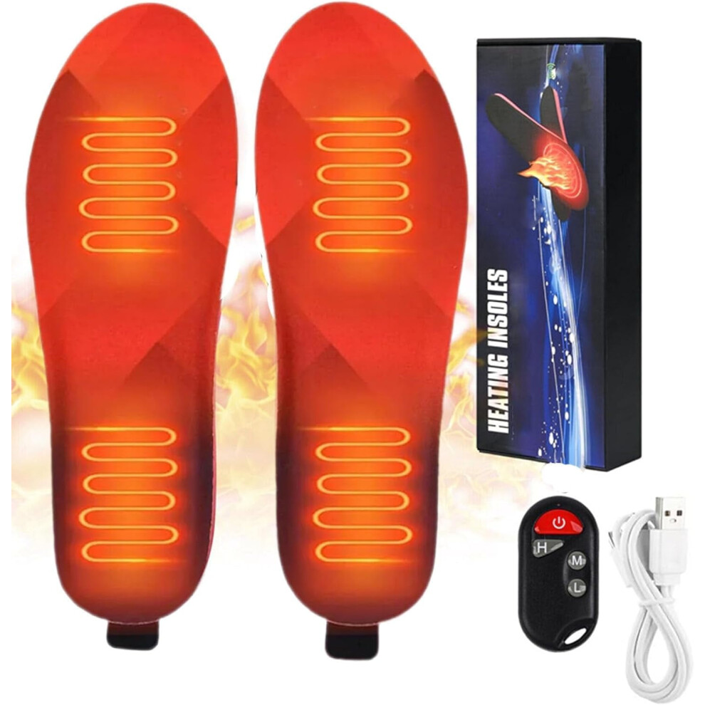 Rechargeable Heated Insoles Wireless Remote 3 Heat Levels