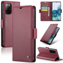 CaseMe Leather Wallet Case for compatible with Samsung Galaxy S20+ 5G – RFID Blocking, Magnetic Clasp, Kickstand, Card Holder