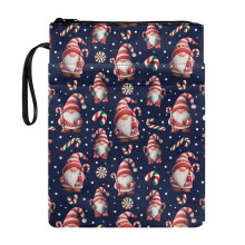 Santa Claus Candy Cane Book Cover, 11.42x8.66", Polyester Sleeve with Pocket – Reusable Gift for Librarians & Book Lovers