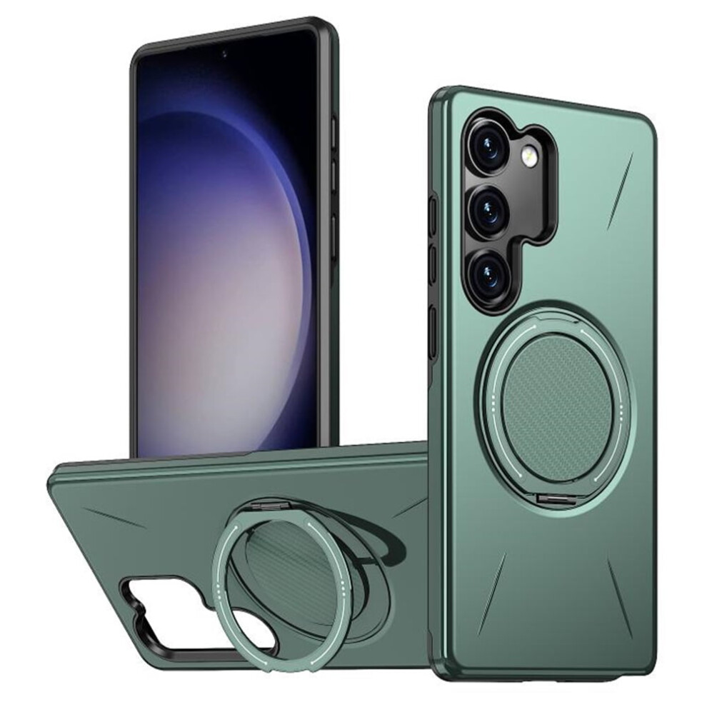 Slim Hybrid Tpu+Pc Case For Samsung Galaxy S23 5G: Magsafe-Compatible, Metal Rotating Holder, Military-Grade Shockproof Â Green 9357860056816
