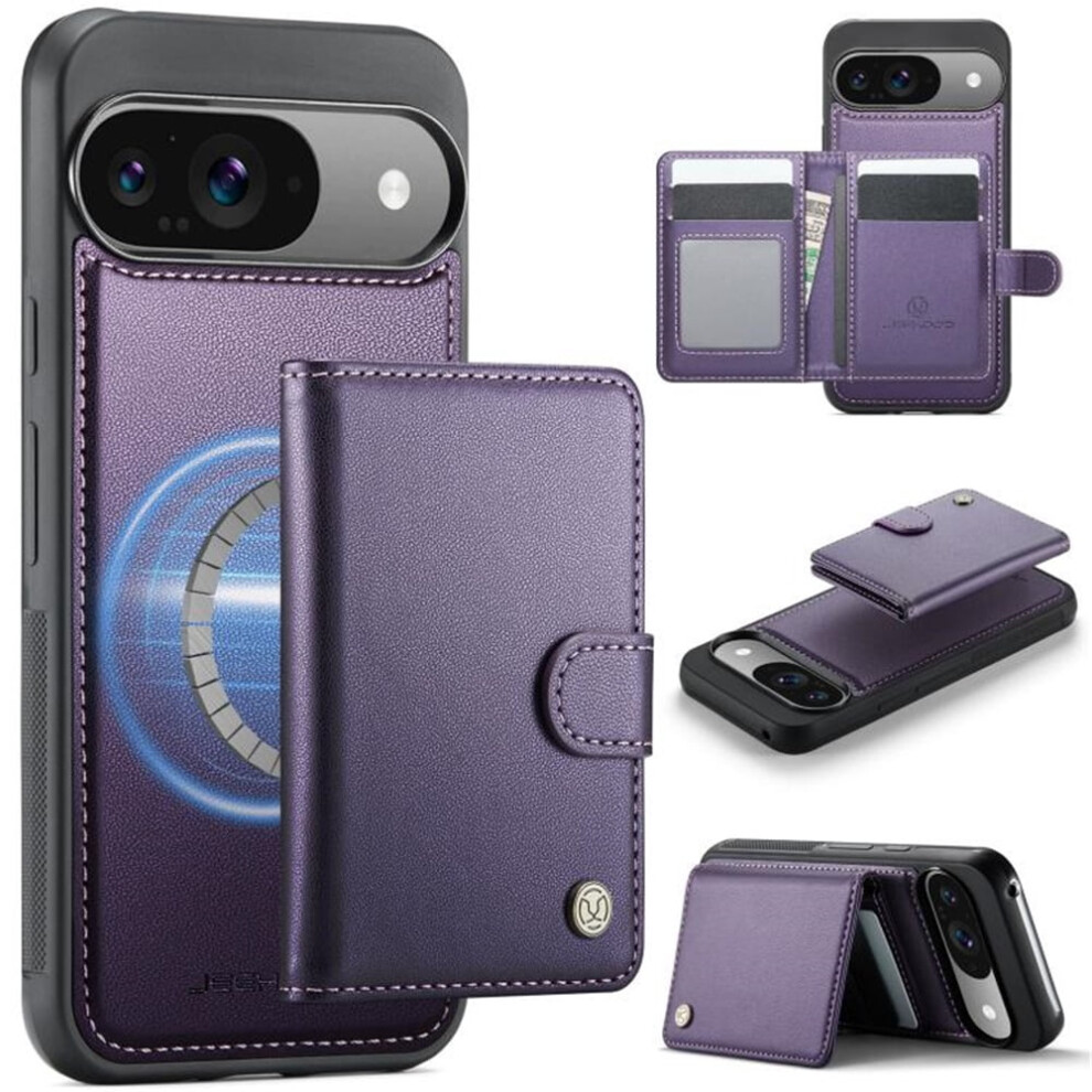 Jeehood Rfid-Blocking Case For Google Pixel 10/10 Pro, Magsafe-Compatible 2-In-1 Wallet With Snap Card Holder, Pu Leather Kickstand Cover 9357860056922