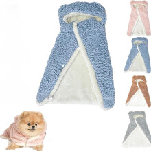 Pet Cape Blanket for Dogs, Warm Hooded Flannel Dog Wrap in Multiple Sizes for Winter, Warm Winter Blanket Cape