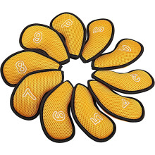 Golf Iron Covers Set Mesh Yellow 10 Pcs