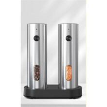 Rechargeable Electric Salt & Pepper Grinder Set, Stainless Steel, LED Light, Adjustable Coarseness, Large Capacity – Compatible with Kitchen Gifts