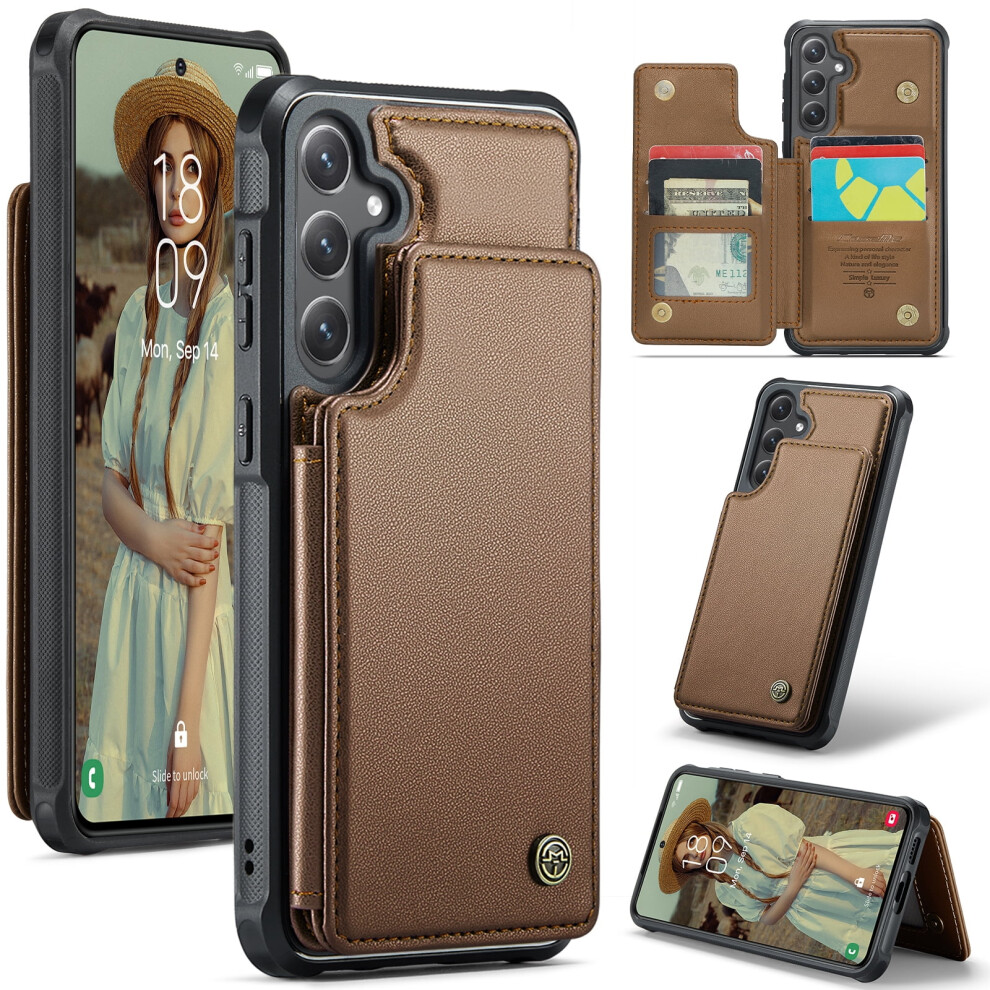 Caseme Leather Wallet Case For Compatible With Samsung Galaxy S24+, Rfid Blocking, Kickstand, Magnetic Clasp, Shockproof 9180479345619