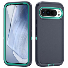 For Google Pixel 9 6.3 inch Shockproof Rugged Full Body Protection Heavy Duty Dust/Drop Proof 3-Layer Cover Case,Green,For Google Pixel 9