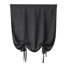 1PC Beige Roman Shade Curtain (30x46"), Thermal Insulated, Tie-Up, Rod Pocket, Light Filtering, Compatible with Standard Rods