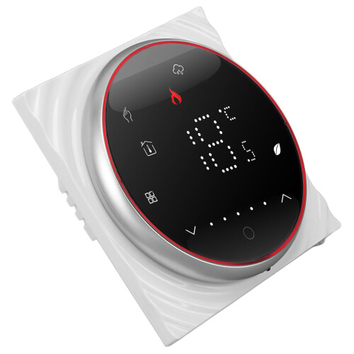 Smart Thermostat For Electric Heating Programmable LED Display High Accuracy Flame Retardant Temperature Control User Friendly Interface Slim Panel 2