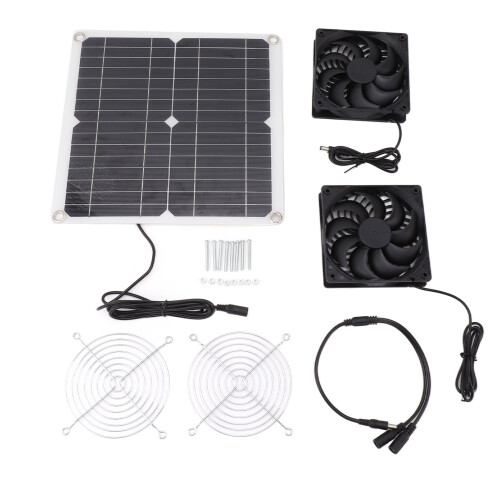 12W 12V Solarmodul-Dual-Lüfter-Kit 2828,5 cm 1