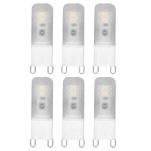 Lysekronepære, flimrende energisparende pære, G9LED-pære, 6000K dagslys tilsvarende 40W, lampe med lang levetid og keramisk sokkel.