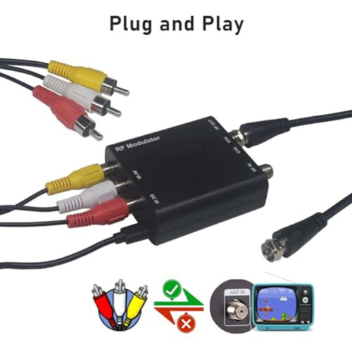 M65A Για ομοαξονικό διαμορφωτή RCA RF: Μετατροπέας VHF Προσαρμογέας CVBS Δέκτης 2