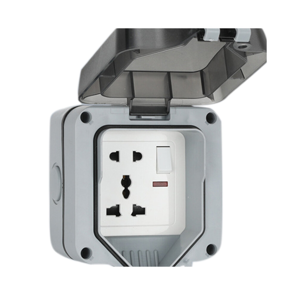 Outdoor Waterproof Ip66 Wall Socket 5 Holes Uk Plug, Rustproof 4901390061434