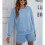Γυναικεία σετ oversized φούτερ με ανοιχτό τελείωμα, σετ προπόνησης με μακριά μανίκια 3