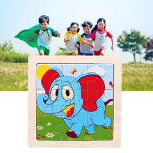9-Piece Wooden Animal Puzzle for Kids Over 36 Months, Early Learning Skill Development