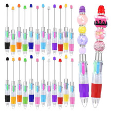 24 Penne con Perline Multicolori Penne con Perline Colorate 4 In 1 Penne A Sfera Retrattili Kit DIY per Ufficio
