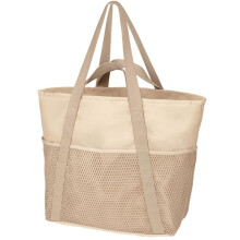 Waterproof Beach Bag with Zipper,Sandproof Beach Tote Bag for Women, Carry Tote Bag for Swim Cruise Khaki
