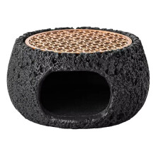 Plato Redondo de Material Rocoso Artístico para Calentar Velas, Base Aislante para Cocina y Comedor, Vajilla para el Hogar A