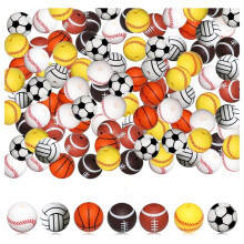 100 Pcs Silicone Sports Beads 15mm for DIY Keychains, Necklaces - Safe, Multifunctional Beads