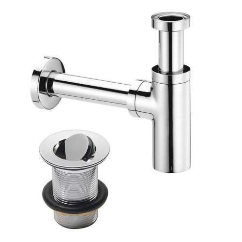NES Home Nes Home Chrome Bottle Trap ,Unslotted Flip Waste
