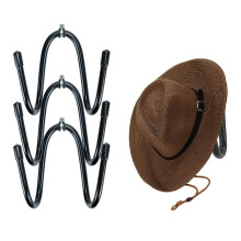3 Pack Cowboy Hat Rack Holder for Wall, Adjustable Cowboy Hats Wall Mount Baseball Cap Organizer Hat Hanger(No Hats)