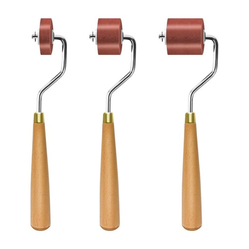 3pcs Rubber Rollers Rollers for Crafting, Ink Roller Set with Comfort Grip for Printmaking, Crafts, and Stamping