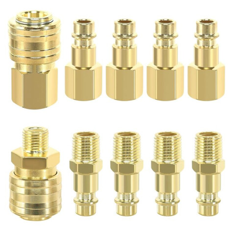 10Pcs Compressed Air Coupling 1/4in BSP Quick Coupling Compressed Air Couplings Compressed Air Hose Coupling Compressed