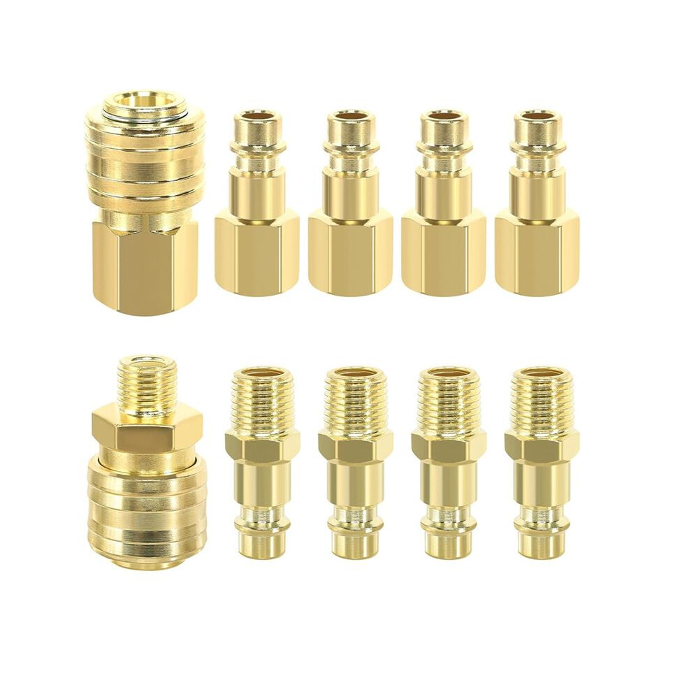 10Pcs Compressed Air Coupling 1/4In Bsp Quick Coupling Compressed Air Couplings Compressed Air Hose Coupling Compressed 4713648944624
