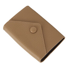 Women Khaki RFID Card Case PU Leather 11x7.5x2.8cm