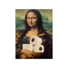 Mona Lisa Bathroom Art, Mona Lisa Holding A Tissue Picture Poster, Humor Whimsical Funny Home Decor Bathroom Wall Art(Unframed 15.7x23.6in)