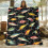 Fishing Theme Flannel Blanket 100% Cotton Black 1