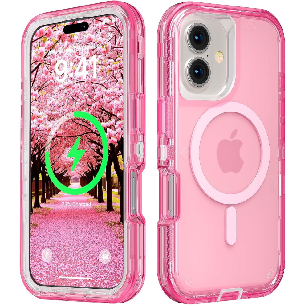 Iphone 17 Transparent Magsafe Case Crystal Triple-Layer Pink 974856009664