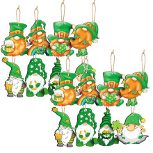 16/8 peças Decorações para o Dia de São Patrício Enfeites de Trevo Sorte Primavera Dia Irlandês Decoração de Mesa Árvore Artesanato em Papel