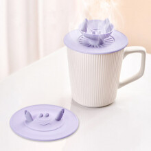 Coperchio in silicone a forma di gatto per tazza/teiera con porta bustine di tè – Ideale per i viaggi, facile da pulire, compatibile con tazze