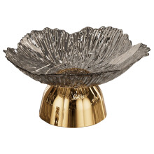 Fruteira decorativa com pedestal – Tigela de plástico para exibir frutas, petiscos e como peça central na bancada da cozinha – Decoração
