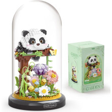 Panda-Blumenstrauß-Bonsai-Baum-Bauset, Tier für Mädchen, nicht kompatibel mit Lego
