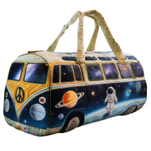 Bolsa de viagem Willtoo60s estilo boêmio acolchoada, bolsa de viagem retrô feminina, bolsa de fim de semana boho original com alça ajustável para