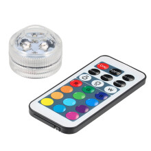Mini luz submersível LED RGB, lâmpada colorida, luz de vela subaquática, resistência à água IP68 com controle remoto.