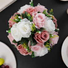 Fiori finti, rose artificiali in seta a forma di sfera, simulazione floreale per decorazioni di tavoli da pranzo e centrotavola, 10,2*10,2*5,9