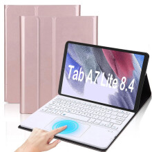 Deksel til styrepute-tastatur, kompatibelt med Galaxy Tab A7Lite 8,7" (SM-T220/T225), skinnstativdeksel med magnetisk, avtakbart Bluetooth-tastatur
