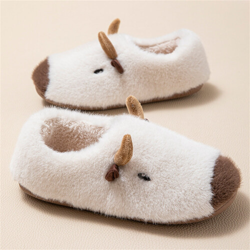 Pantofole da donna Willtoo con simpatica mucca, calde da interno, con suola morbida in cotone
