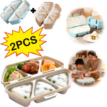 2PCS Triangle Onigiri Press Mold, 6-Cell Rice Ball Maker for Sushi Musubi & Seaweed Balls – Quick Release, Easy Clean, Portable, Compatible with