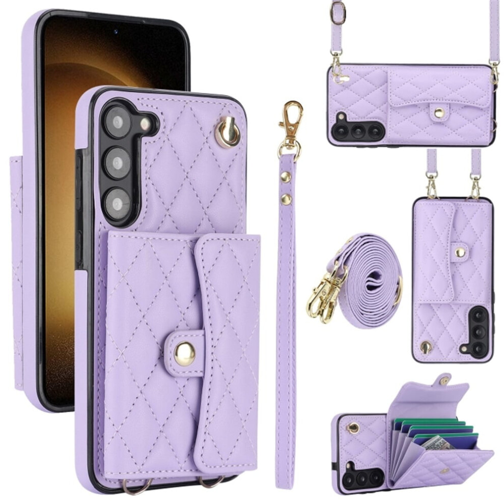 Magnetic Flip Wallet Case For Samsung Galaxy S24 Fe Purple 937196971084