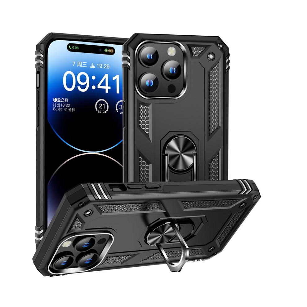 Military Grade Shockproof Case With Kickstand For Compatible With Iphone 15 Pro Max (6.7"), Black 9340959364732