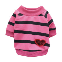 Lightweight Soft Comfortable Breathable Pet Clothes for Small Cats Featuring A Striped Heart Design for Summer Wear