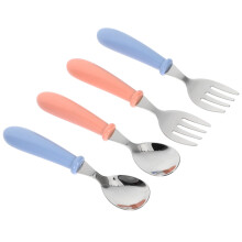Stainless Steel Spoon Fork Set for Kids 4 Pcs