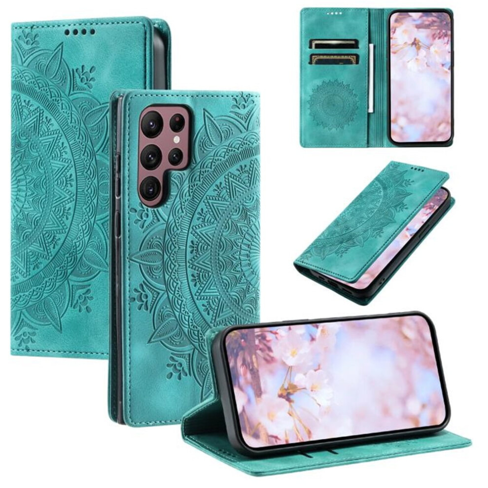 Pu Leather Flip Wallet Case With Magnetic Closure & Card Slots, Compatible With Samsung Galaxy S26 Ultra 5G 6.9" Green 9357860058711